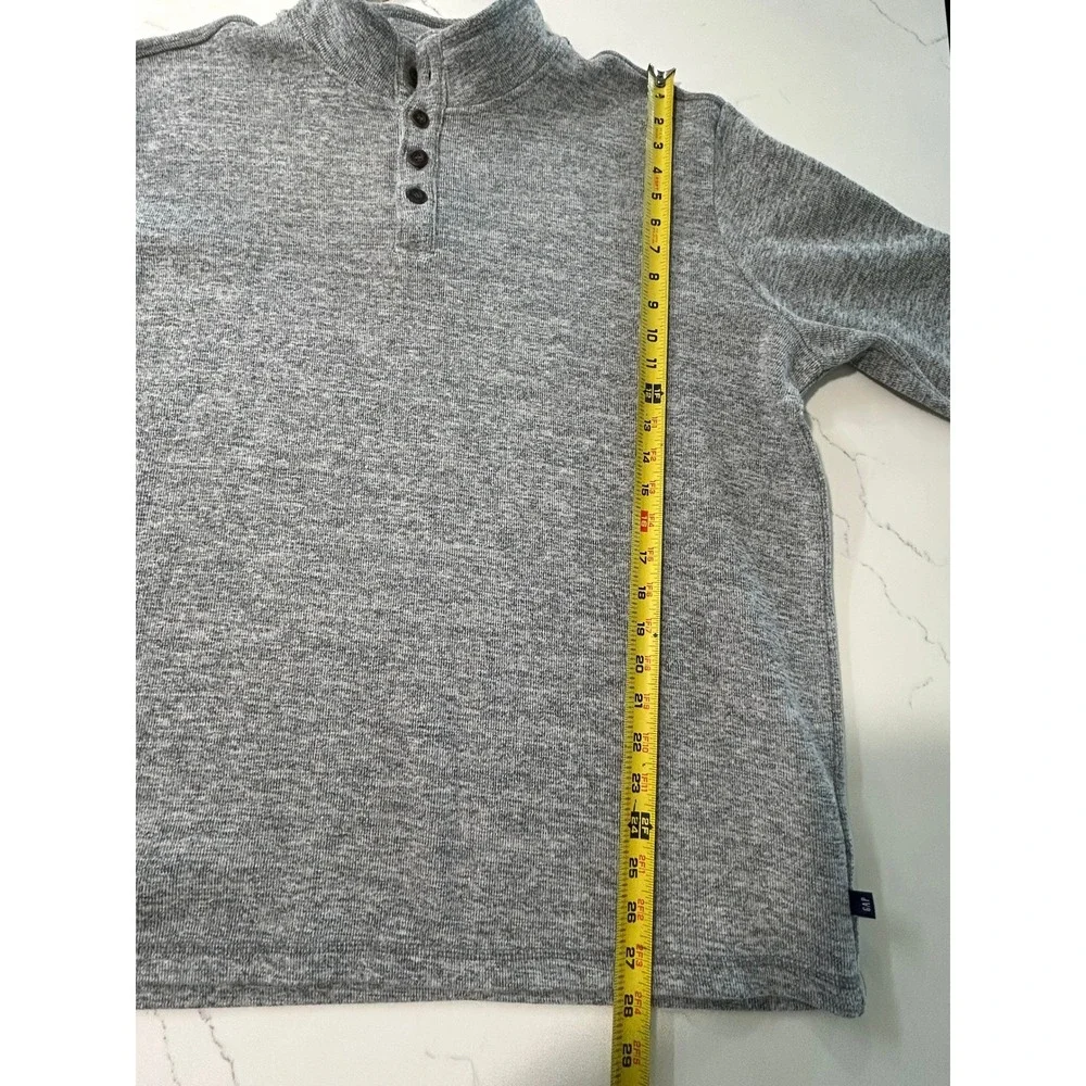 Gap Mens XXL Gray Heather Henley Pullover Sweater Mock Neck Long Sleeve QMT4777S
